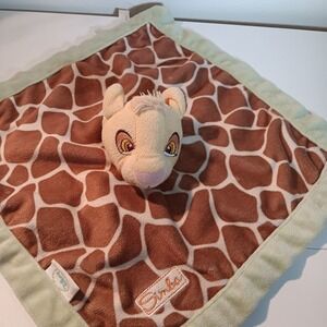 Disney Simba Lion‎ King Lovey Security Blanket Giraffe Print Plush Toy